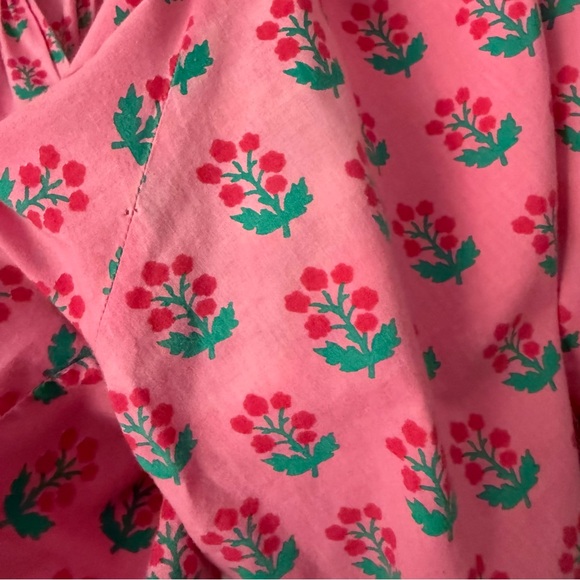 PRINTFRESH pink organic cotton floral puff short sleeve boxy cropped blouse top - Picture 5 of 9